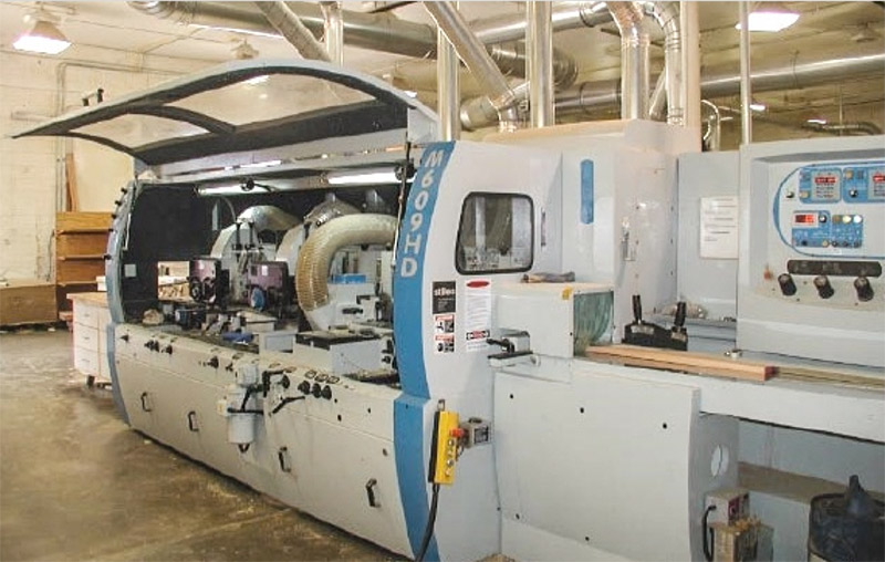 Moulder in the solid wood processing area